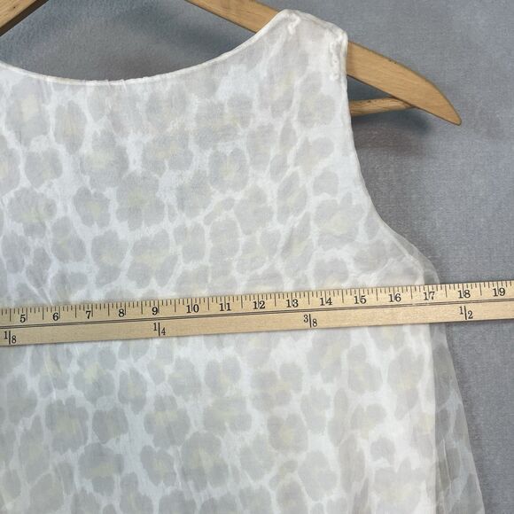 Elena Baldi Tops Made in Italy 100% Silk Small Tank Blouse Floral Leopard Print - Picture 7 of 7